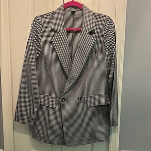 SHEIN Monochrome Houndstooth Jacket